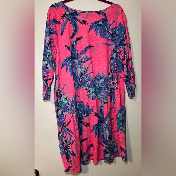 Lilly Pulitzer Surfcrest Dress Tiki Pink Out On a Limb Size XL GUC - Picture 7 of 10